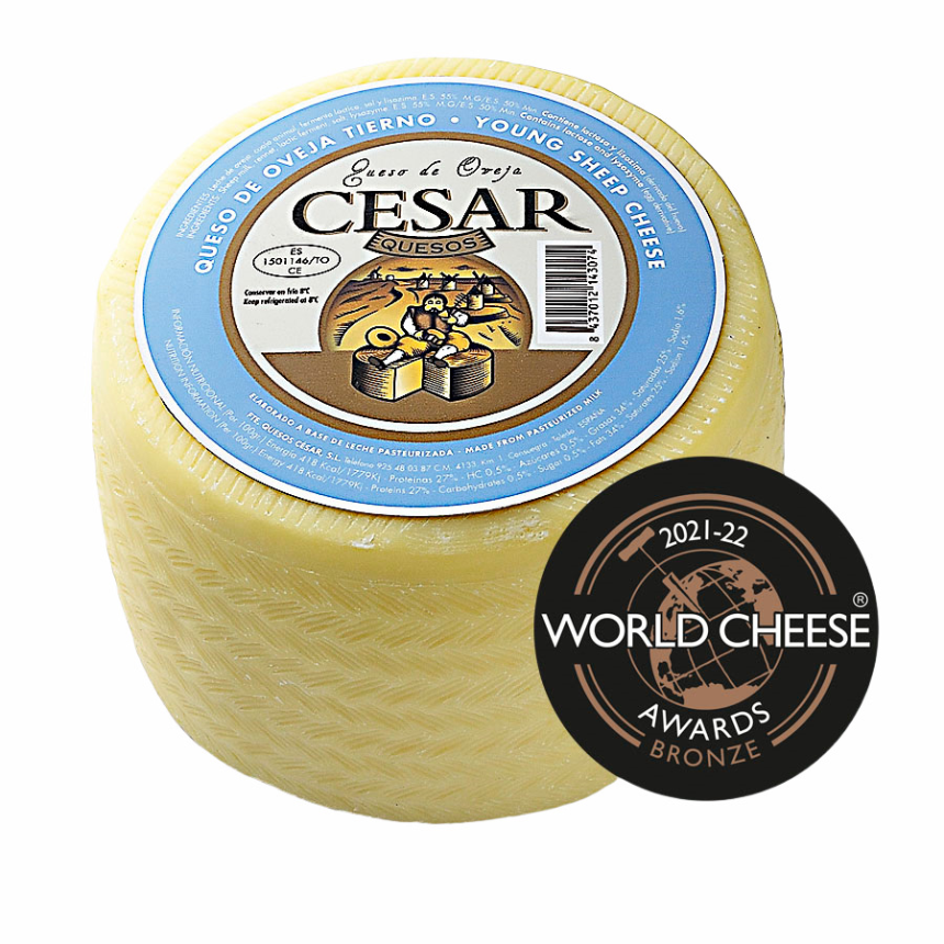 Cesar Tierno - Schafsk&amp;#228;se aus La Mancha, 2.5 kg - Weicher K&amp;#228;se, past. Milch - Artesano