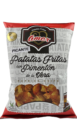 Pommes Chips mit Pimenton de la Vera D.O.P. - Scharf, 140 Gramm