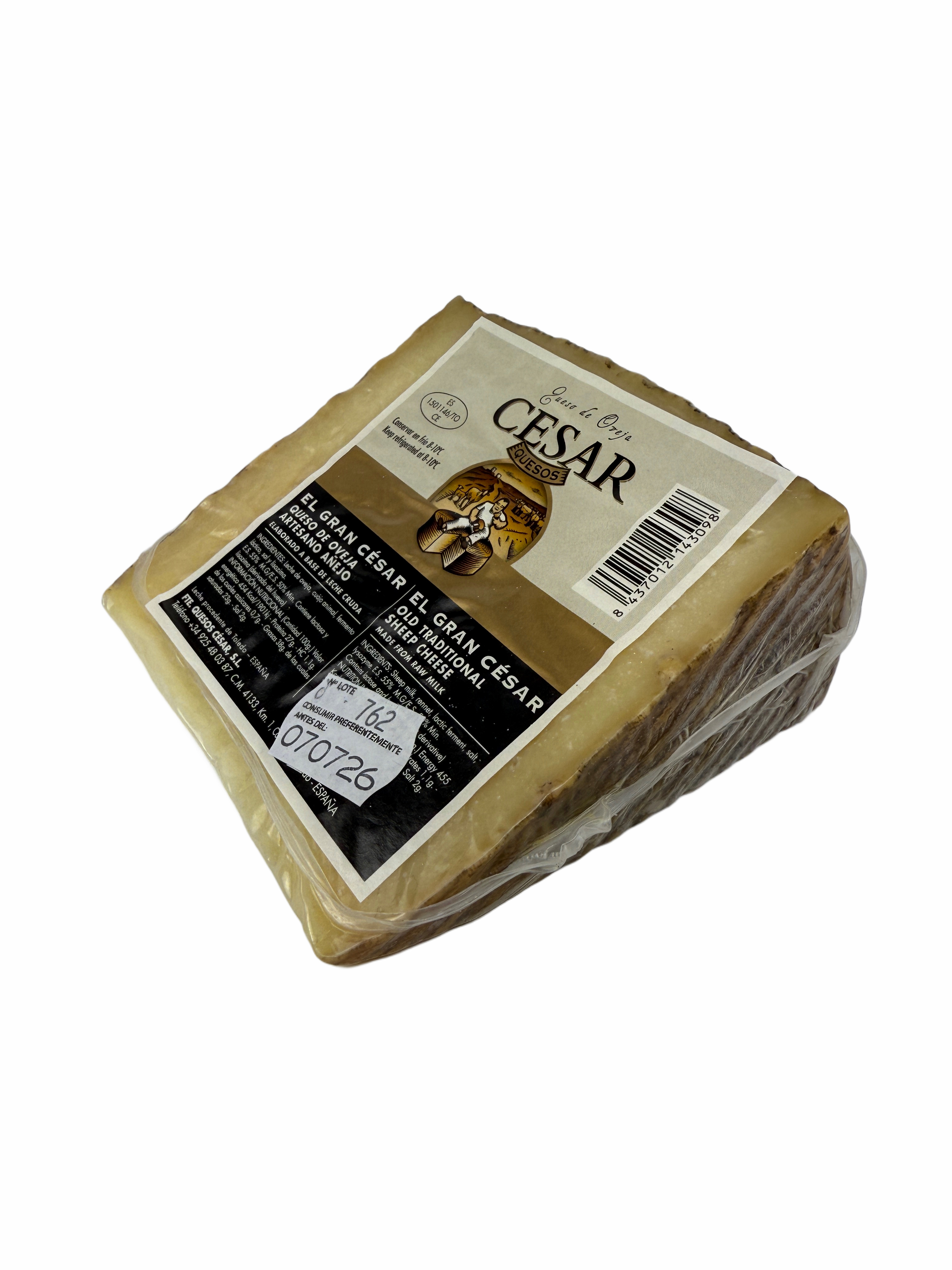 El Gran Cesar - Schafsk&#228;se aus La Mancha, Keil 250g - A&#241;ejo/Altgereift, Rohmilch - Artesano