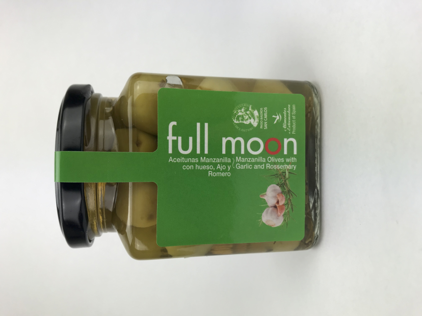 Oliven Manzanilla mit Stein 300gr - Full Moon Knoblauch &amp;amp; Rosmarin