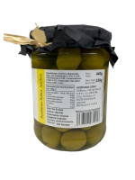 Oliven, Manzanilla mit Stein - Sardellengeschmack, Glas 440gr, Pasteurisiert