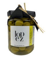 Oliven, Manzanilla entsteint - Sardellengeschmack, Glas 440gr, Pasteurisiert