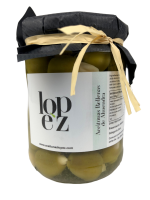 Oliven, Manzanilla gef&amp;#252;llt mit Mandeln, Glas 440gr