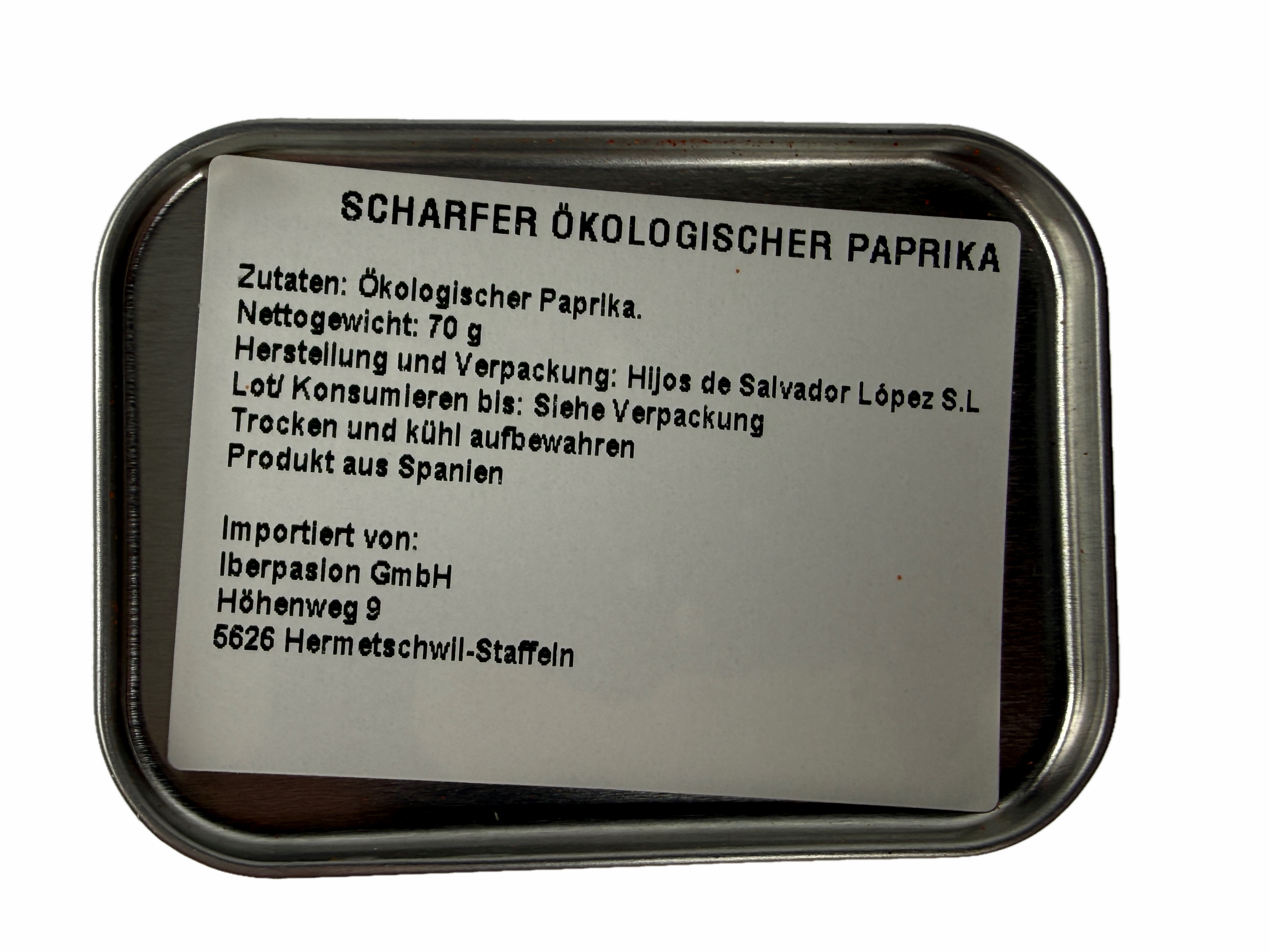 Paprika scharf, Dose 70 gr. - BIO