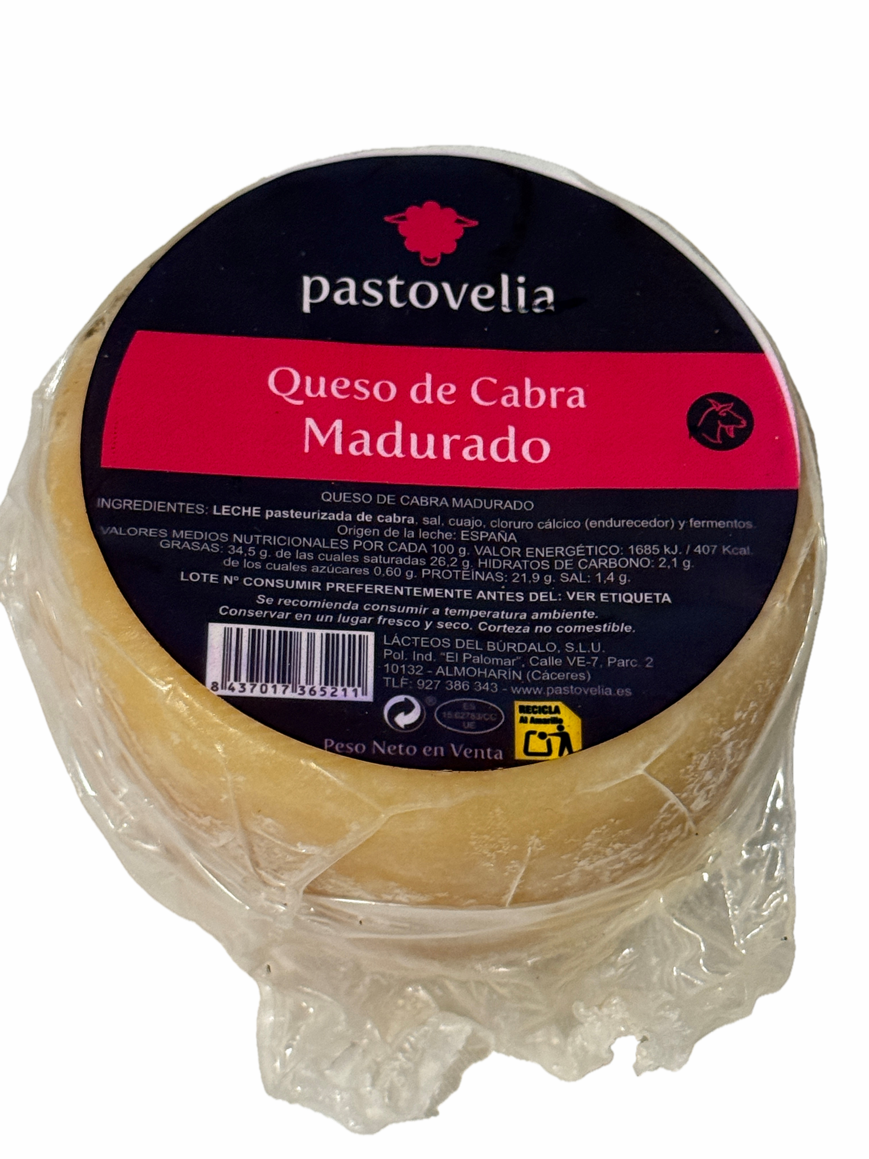 Pastovelia - Ziegenkäse - Cabra Madurado nature, gereifter Käse past. Milch, 400gr