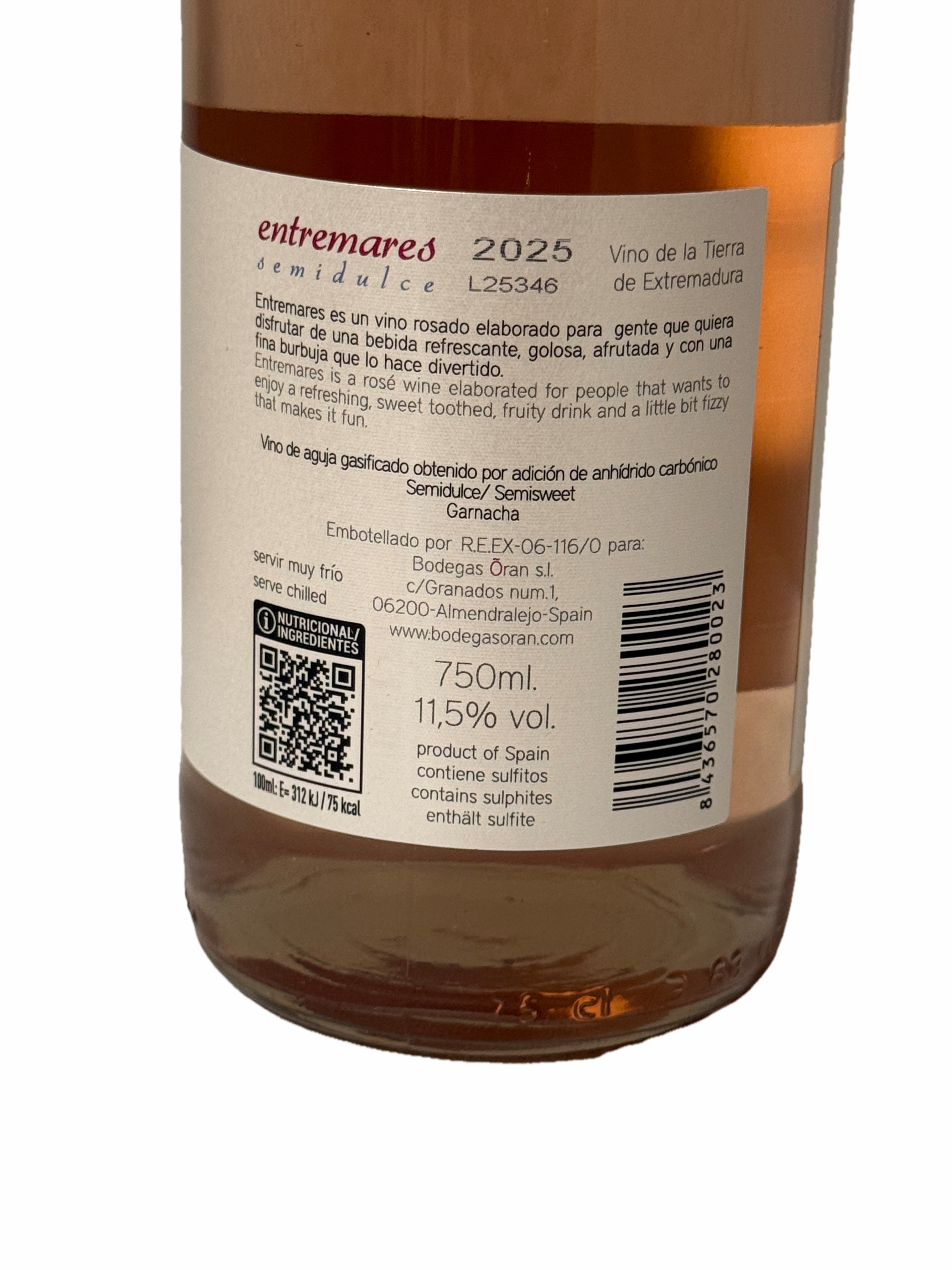 Bodegas Oran - Entremares, Rosé halbsüss 0.75 L