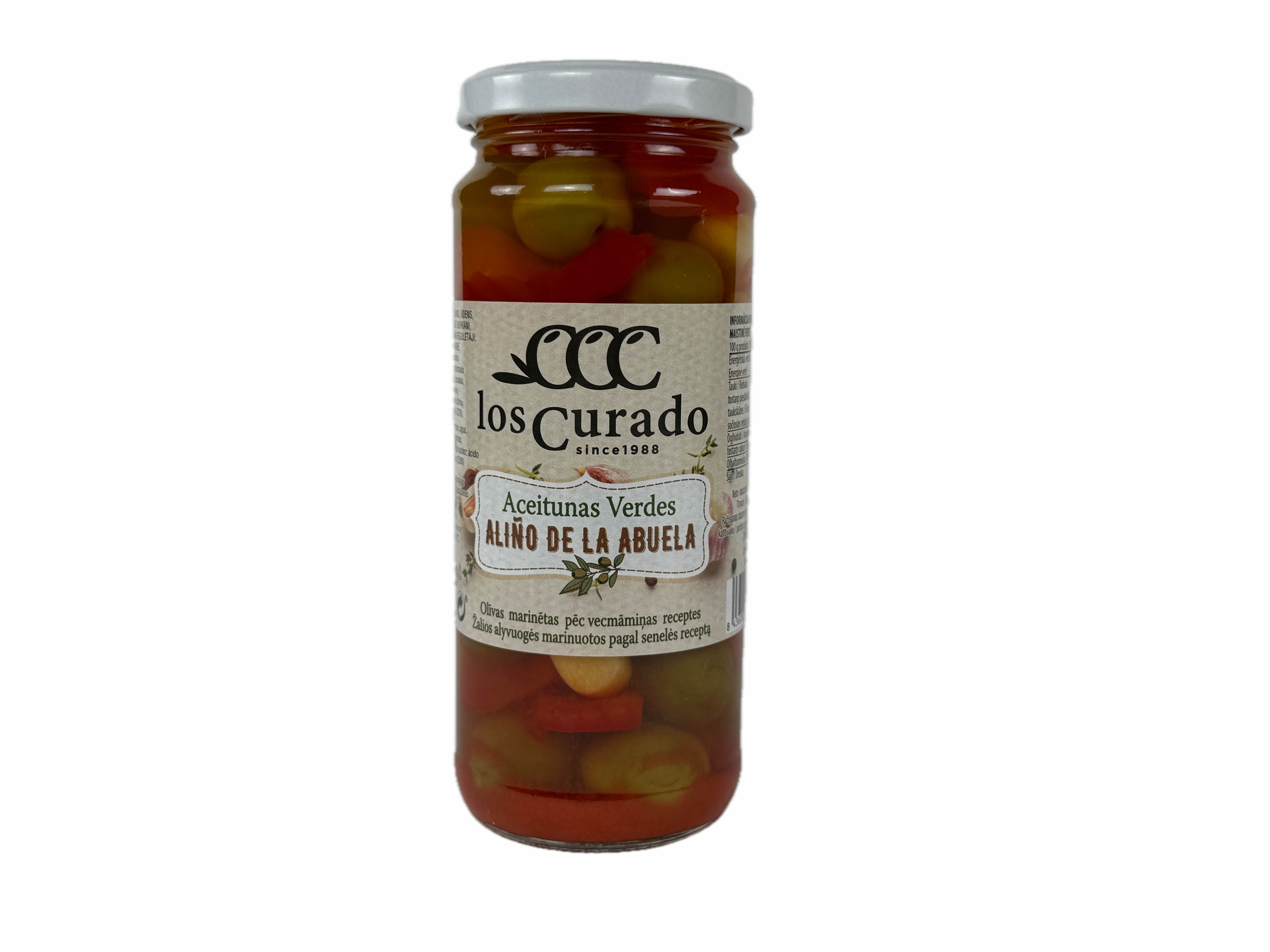 Los Curado - Grüne Oliven "Aliño de la Abuela" Glas 360gr netto, pasteurisiert