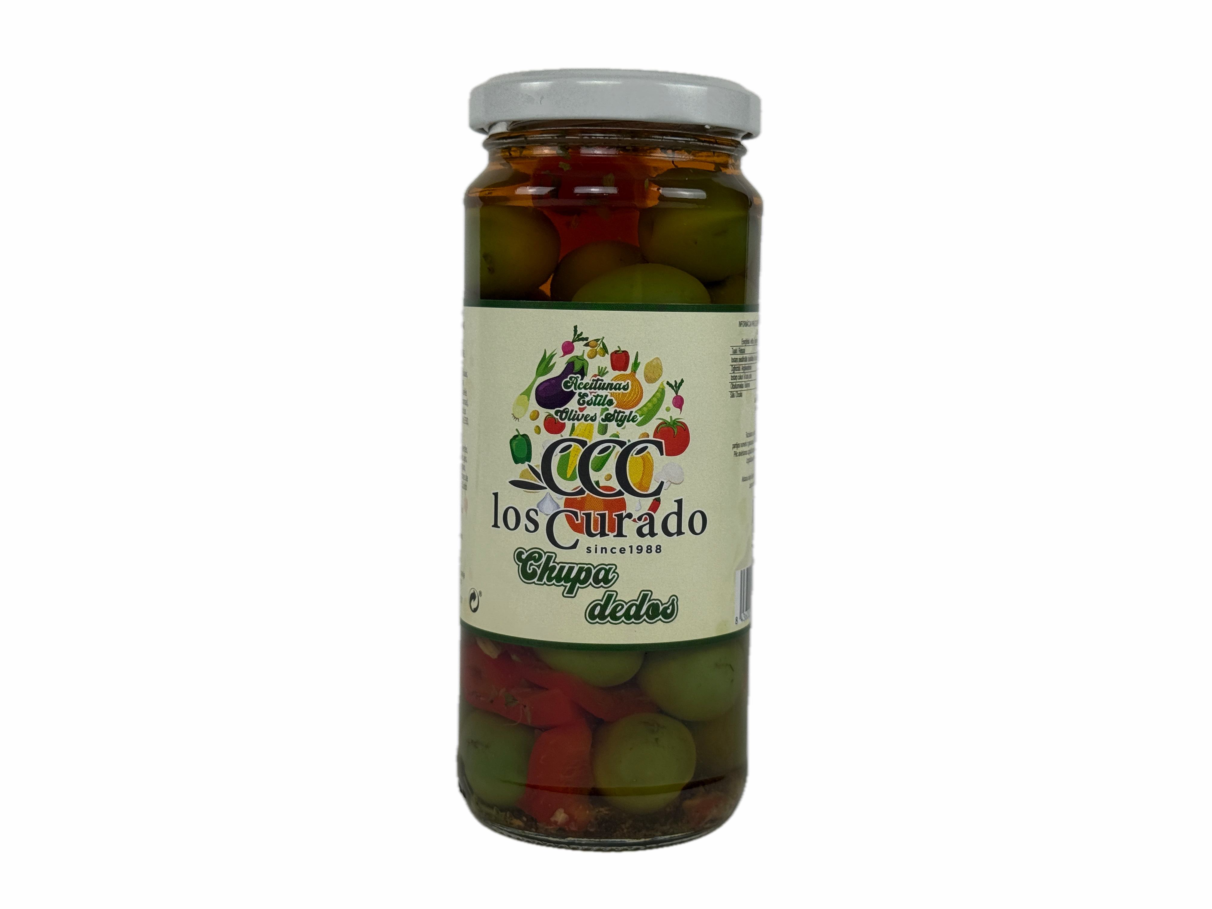Los Curado - Grüne Oliven "Chupadedos - Art" Glas 360gr netto, pasteurisiert