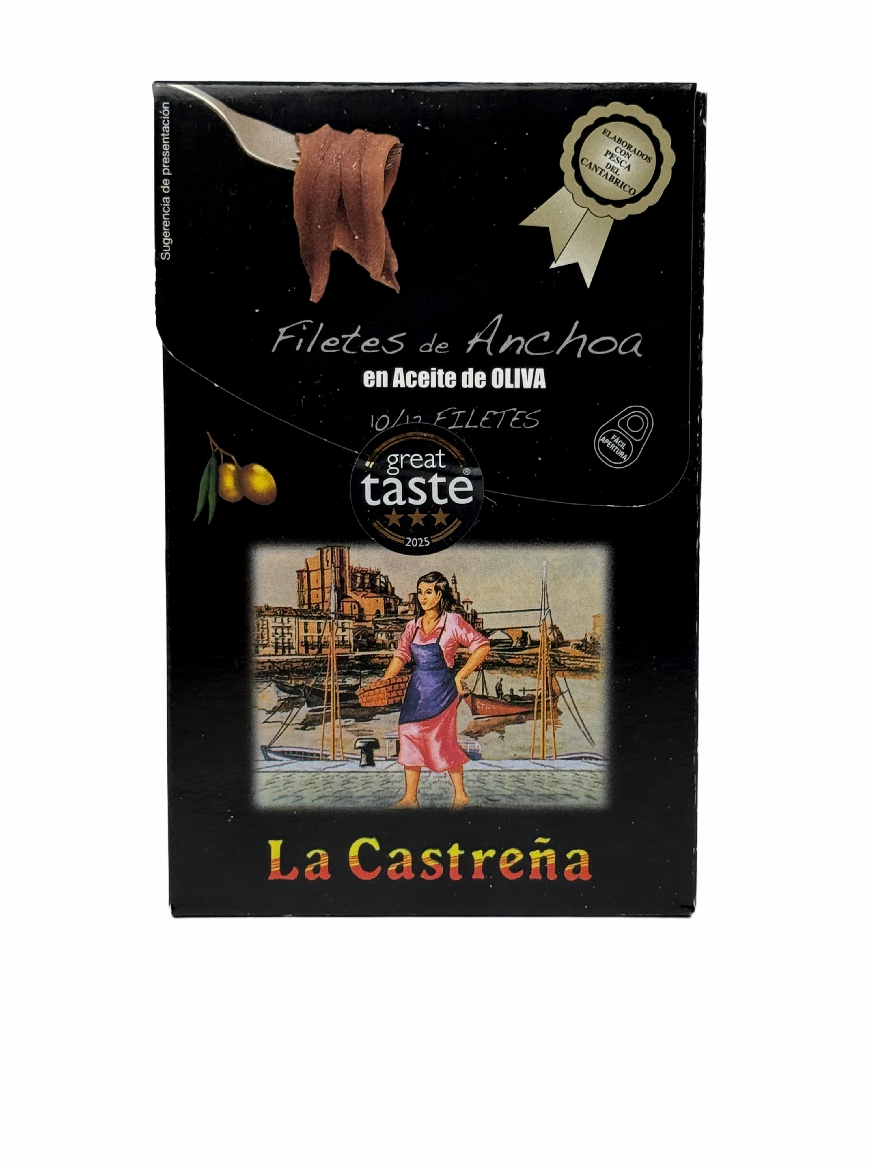Sardellenfilets - La Castreña  - Mar Cantábrico, 120gr, in Olivenöl (RR-120)