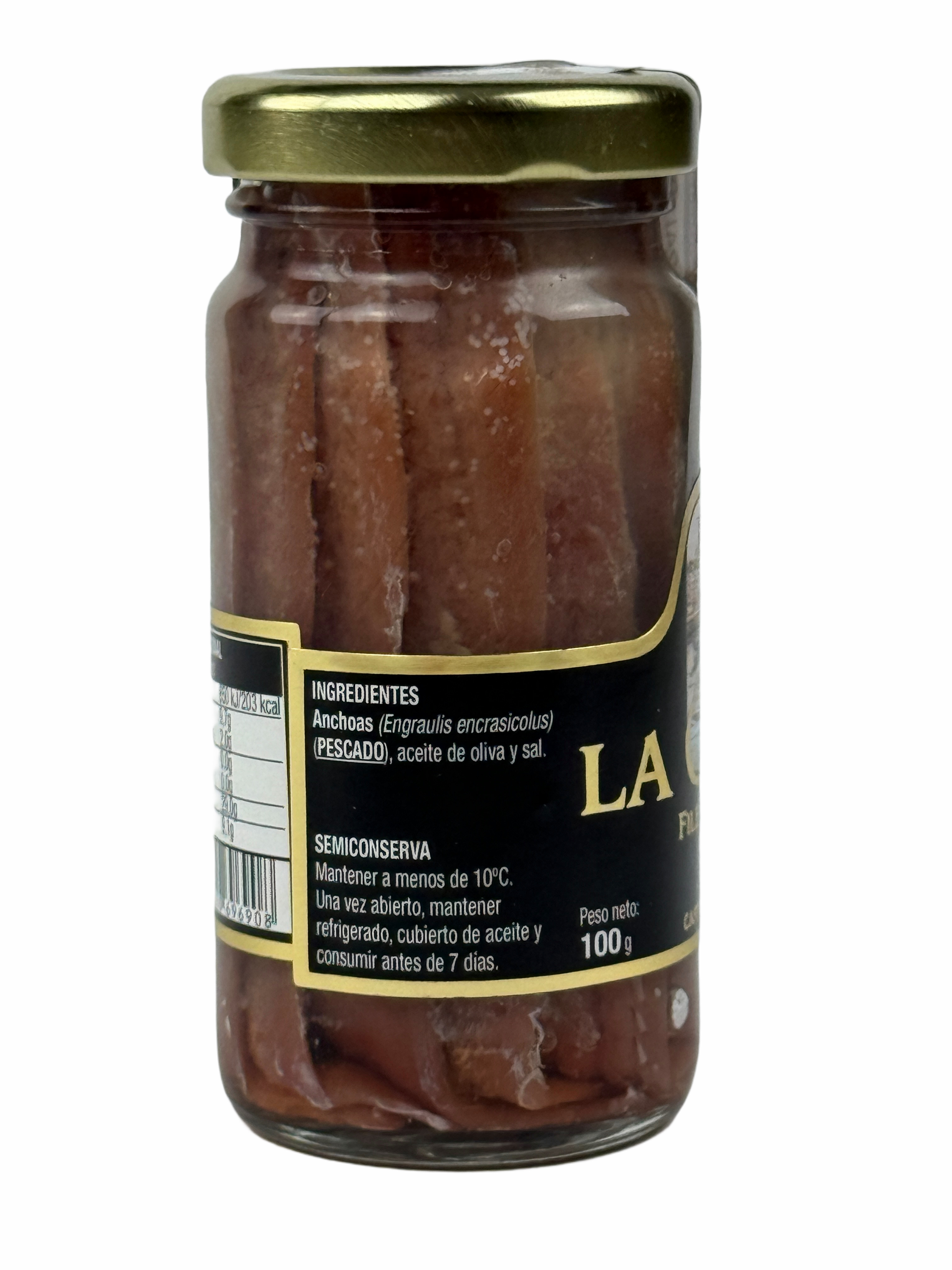 Sardellenfilets - La Castreña - Mar Cantábrico, 100gr Glas, in Olivenöl (T-100)