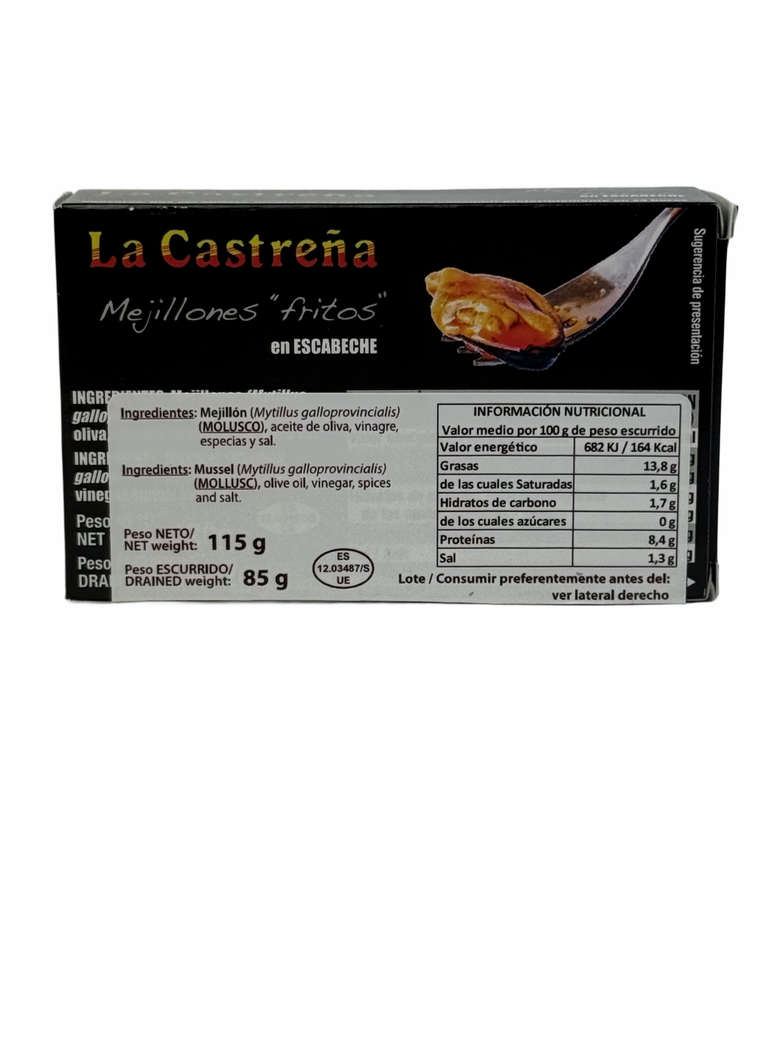 Mejillones en Escabeche (marinierte Miesmuscheln) - La Castreña, 120gr (RR-125)